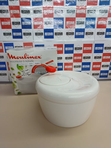 Escurridor para ensaladas y verduras con manivela, diseño Innovador con rejilla de evacuación de agua y bol-ensaladera, eficaz y fácil de usar con el asa de tirar Moulinex Escurridor K10101